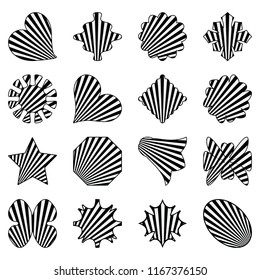 set of vector  abstract striped elements  isolated on white background