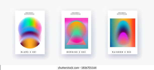 Set of vector abstract surreal gradient illustrations, backgrounds for the cover of magazines, books and notebooks.