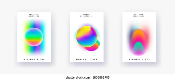 Set of vector abstract surreal gradient illustrations, backgrounds for the cover of magazines, books and notebooks.