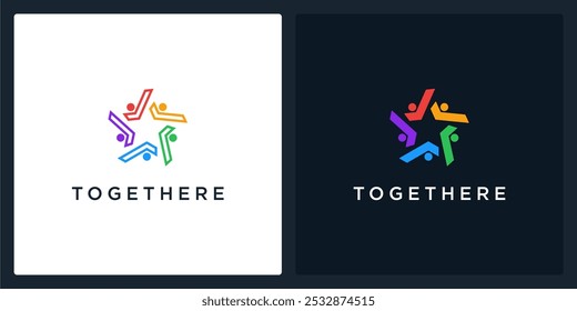 set vector abstract of together logo, can be used in various media easily, editable