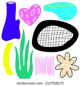  Set of vector abstract trendy elements for pattern.