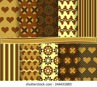 set of  vector abstract Valentine's Day paper for scrapbook