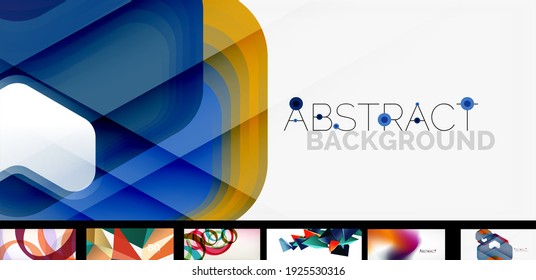 Set of vector abstract wallpaper backgrounds, design templates for business or technology presentations, internet posters or web brochure covers