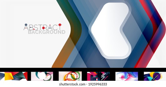 Set of vector abstract wallpaper backgrounds, design templates for business or technology presentations, internet posters or web brochure covers