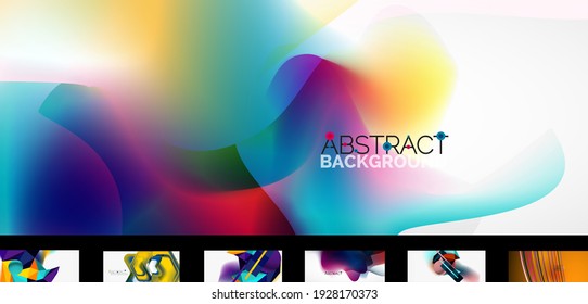 Set of vector abstract wallpaper backgrounds, design templates for business or technology presentations, internet posters or web brochure covers
