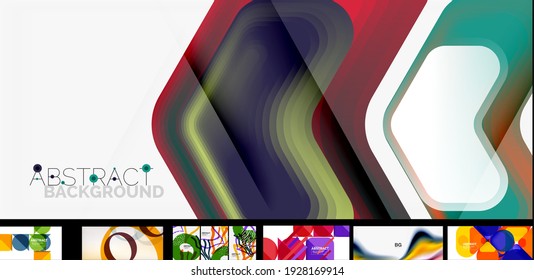Set of vector abstract wallpapers. Abstract backgrounds for business or technology presentations, internet posters or web brochure covers
