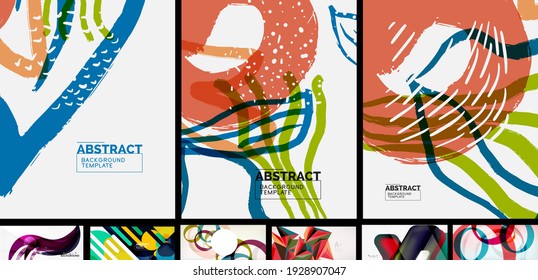 Set of vector abstract wallpapers. Abstract backgrounds for business or technology presentations, internet posters or web brochure covers
