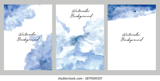  Conjunto de fondos vectoriales de acuarela abstracta.