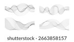Set of vector abstract waving lines. Twisted curve line with blend effect. Smooth stripe for technology, digital, science, music, business, modern concept. Isolated wave sounds equalize