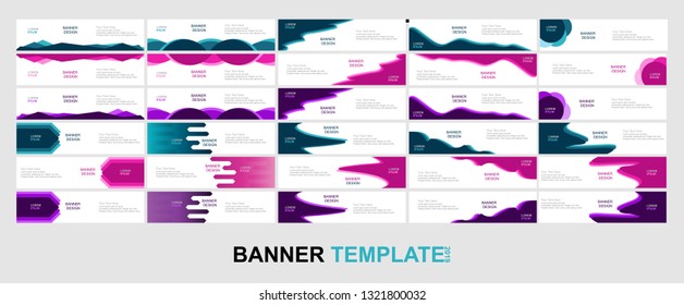 set Vector abstract web banner design templates
