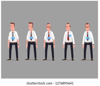 Set of vector accountant characters prepared for animation