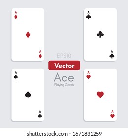 Set of vector ace playing cards. Eps 10 illustration.