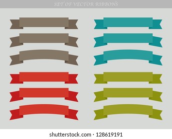 Set of vector ad ribbons - illustration