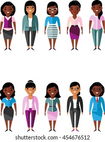 Set of vector  african american business peoples
illustration of a international different manager woman
