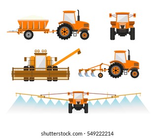 Set Of Vector Agricultural Machinery