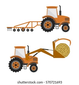 Set of vector agricultural machinery