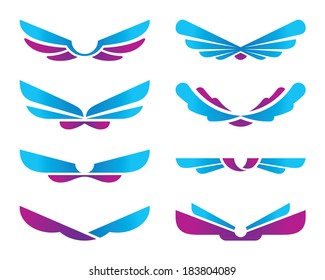 Set of vector air wings