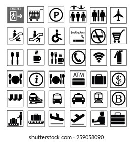 set of vector Airport/Shopping mall Icons