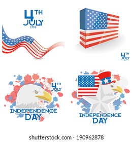 Set Of Vector American Independence Day Editable Background Templates 