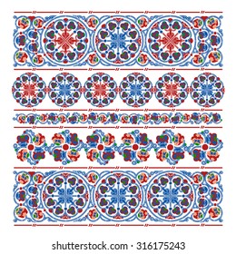 Set of vector ancient traditional East Slavic ornament. 