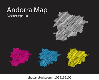 Set of vector andorra maps Multicolored country map in geometric style for your design infographic. Vector illustration eps 10.