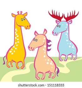 set of vector animal characters