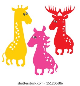set of vector animal characters isolated on white