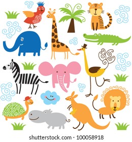 set of vector animals