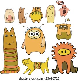 Set of vector animals