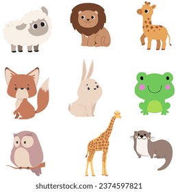 set of vector animals for decoration