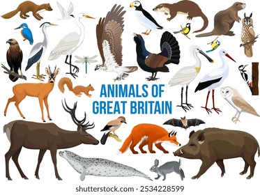 set of vector animals of great britain