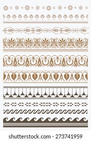 Set of vector antique greek borders