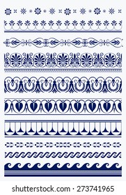 Set of vector antique greek borders