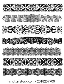 Set of vector arabic decor borders silhouette