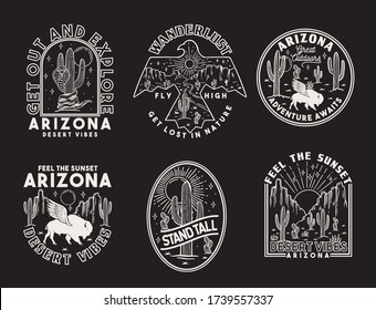 Set of vector Arizona desert badges.