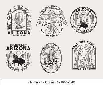 Set of vector Arizona desert badges.