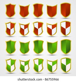 Set of Vector Armor Shields