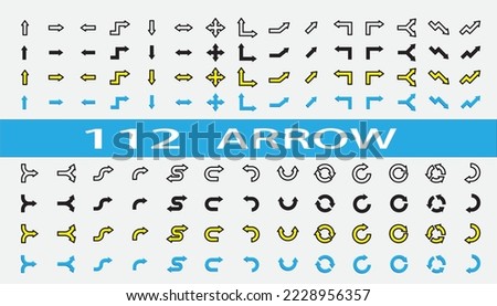 Set of vector arrow icons. Four Style.