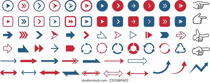Set of Vector Arrow Icons and Pictograms