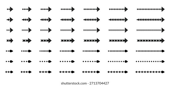 Un conjunto de iconos de flecha de Vector en varios estilos. Variedad de Diseños de flecha Colección de Vector. Apuntando a la derecha diferentes estilos y direcciones.