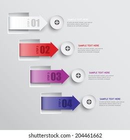set of vector arrows 3d paper element infographics