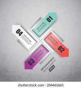 set of vector arrows 3d paper element infographics