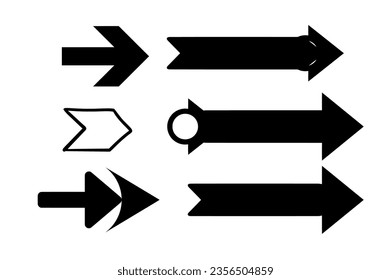 Set of vector arrows. Arrow symbol 