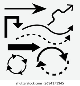 Conjunto de diseño de arte de flechas de Vector sobre fondo blanco 