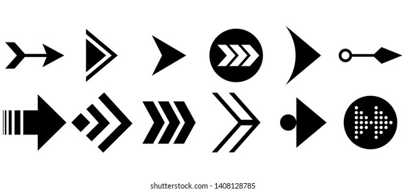 Set of vector arrows. Arrows Black vector on white background. Arrow vector icon. Arrow icon. Arrows Collection 
