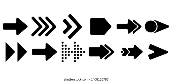 Set of vector arrows. Arrows Black vector on white background. Arrow vector icon. Arrow icon. Arrows Collection 