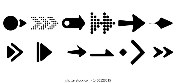 Set of vector arrows. Arrows Black vector on white background. Arrow vector icon. Arrow icon. Arrows Collection 