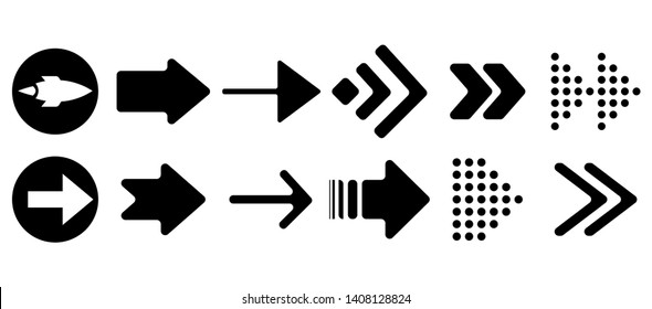 Set of vector arrows. Arrows Black vector on white background. Arrow vector icon. Arrow icon. Arrows Collection 