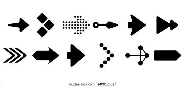 Set of vector arrows. Arrows Black vector on white background. Arrow vector icon. Arrow icon. Arrows Collection 