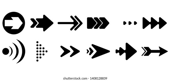 Set of vector arrows. Arrows Black vector on white background. Arrow vector icon. Arrow icon. Arrows Collection 